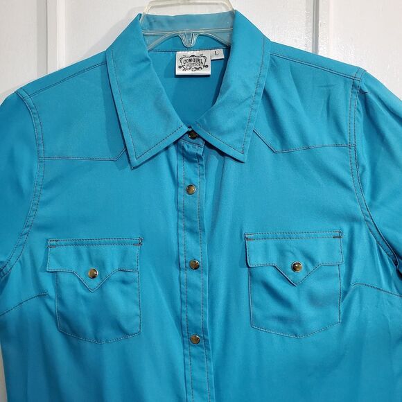 Cowgirl Justice Shirt Midi Dress Western Style Size L - Picture 4 of 16